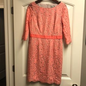 Eliza J lace coral dress